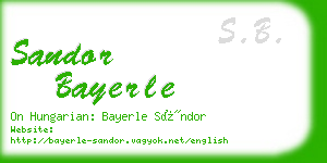 sandor bayerle business card
